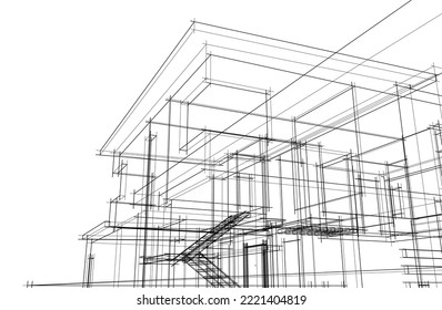 Sketch of a house vector illustration