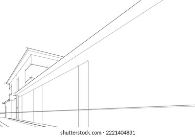 Sketch of a house vector illustration