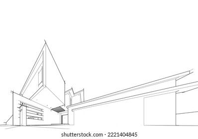 Skizze eines Hauses, Vektorgrafik
