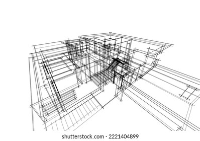 Sketch of a house vector illustration