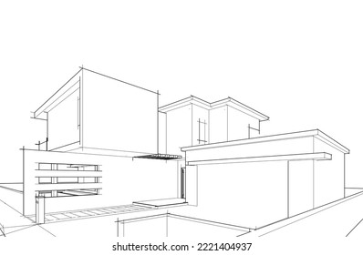 Skizze eines Hauses, Vektorgrafik