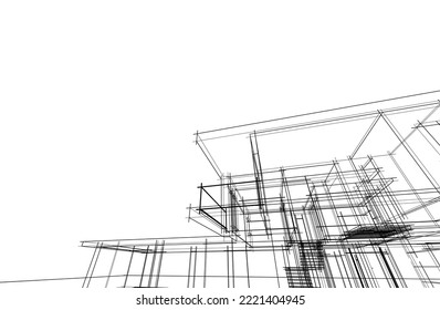 Sketch of a house vector illustration