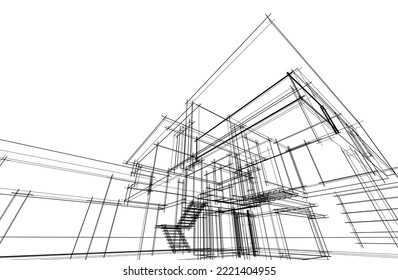 Sketch of a house vector illustration