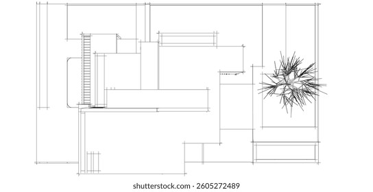 Sketch of house vector illustration