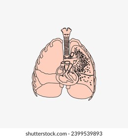 Sketch of the human Body part in vector design. Line drawing of the body part illustration. clip art of medical field icon. Health symbol