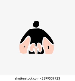 Sketch of the human Body part in vector design. Line drawing of the body part illustration. clip art of medical field icon. Health symbol