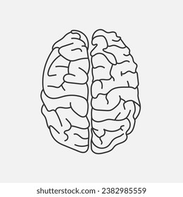 Sketch of human brain. Vector on white background
