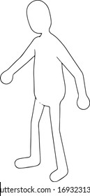 boceto de un personaje humano con diferentes tipos en un vector de fondo blanco