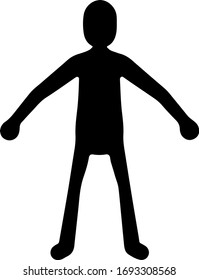 boceto de un personaje humano con una vista diferente sobre un vector de fondo blanco