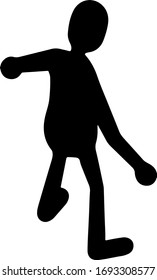 Skizze eines menschlichen Charakters mit anderer Ansicht auf weißem Hintergrund Vektorillustration