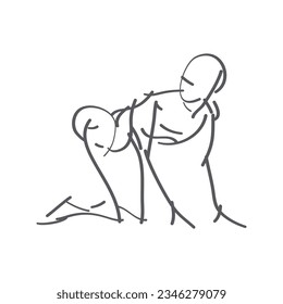 Sketch human first the mannikin frame - weight hands and knees