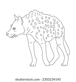 Sketch of Hyena. Hand drawn vector illustration.