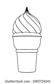 sketch of ice cream in a cup vector