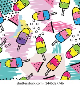 
sketch ice cream pattern. Summer fashion pattern for textiles, clothing, prints, wrapping paper