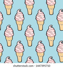 sketch ice cream pattern. Summer fashion pattern for textiles, clothing, prints, wrapping paper