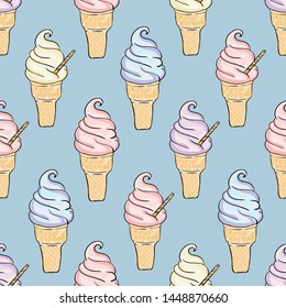 sketch ice cream pattern. Summer fashion pattern for textiles, clothing, prints, wrapping paper