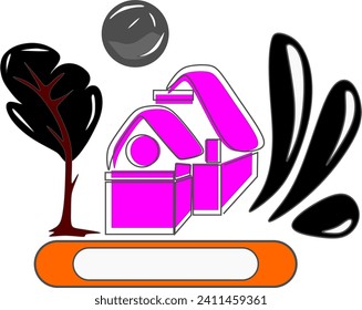 sketch icon of a building, emphasizing architectural features and design elements, suitable for various projects and presentations