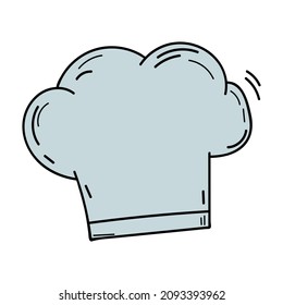 Sketch icon with chef's cap doodle style. Isolated vector illustration. Business concept. Line drawing style. Isolated object. Line art.