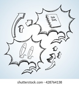 sketch icon. creative concept.  Flat illiustration