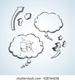 sketch icon. creative concept.  Flat illiustration