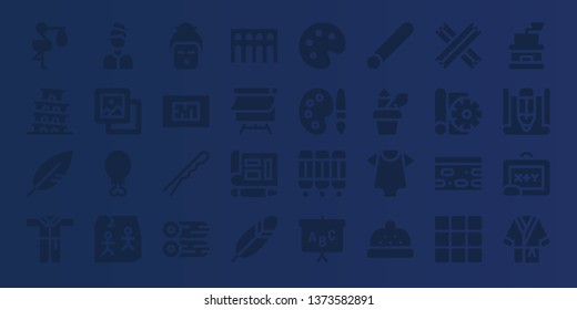 sketch icon set. 32 filled sketch icons. on blue background style Simple modern icons about  - Stork, Pisa, Feather, Bathrobe, Artist, Background, Chicken leg, Art, Geisha, Blueprint