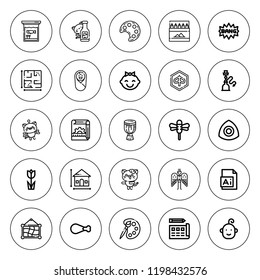 Sketch icon set. collection of 25 outline sketch icons with angel, baby, chalk, chicken leg, colored pencils, comic, blueprint, djembe, dragonfly icons. editable icons.