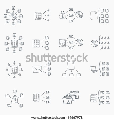 Sketch Icon Set Isolated on White Background. Vector EPS8.