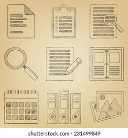 Sketch icon set. Paper