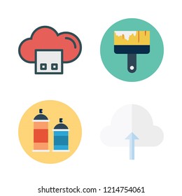 sketch icon set. vector set about cloud computing, spray paint and paint brush icons set.