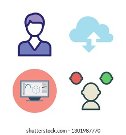 sketch icon set. vector set about user, graphic design and cloud computing icons set.