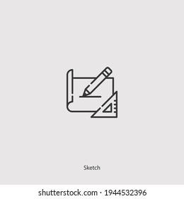 sketch icon vector isolated on white background