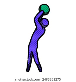 Sketch icons football players halftone color vector illustration
