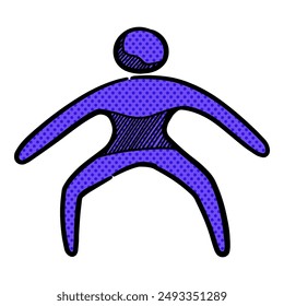 Sketch icons football players halftone color vector illustration