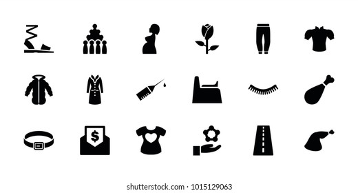 Sketch icons. set of 18 editable filled sketch icons: rose, runway, eyelash, blouse, overcoat, bowling, meat leg, atom in hand, pregnant woman, injection rash