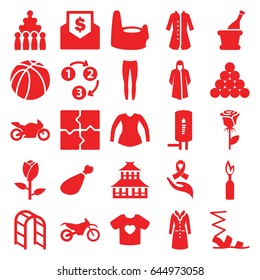 Sketch icons set. set of 25 sketch filled icons such as rose, temple, baby potty, overcoat, sandals, underpants, blouse, puzzle, meat leg, playground ladder, basketball