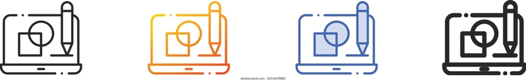sketch icon.Thin Linear, Gradient, Blue Stroke and bold Style Design Isolated On White Background
