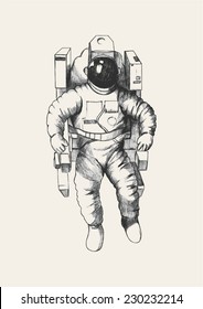 Sketch illustration of an astronaut