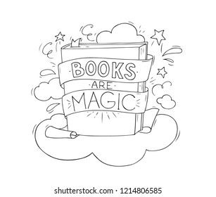 Sketch Illustration Book Doodle Cute Template Stock Vector (royalty 