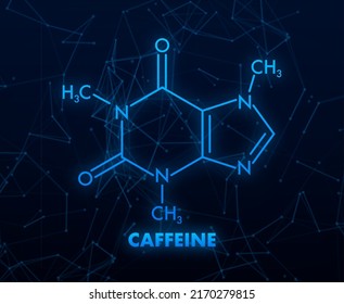 Sketch illustration with caffeine formula. Sketch vector illustration. Vector drawing