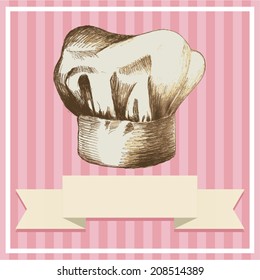Sketch illustration of a chef hat for menu or card design