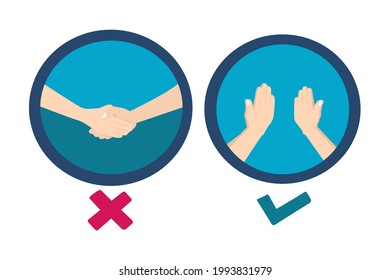 sketch illustration hand drawing the protocol covid 19 no shake hand