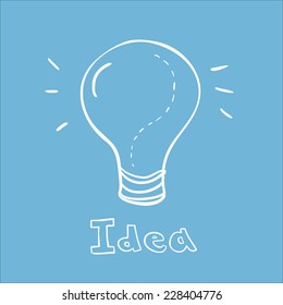 Sketch illustration - idea light bulb. Vector
