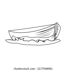 Sketch illustration of kayak, canoe, boats, sampan. Design element for poster, card, banner, sign. Vector illustration.