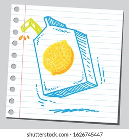 Sketch illustration of lemon juice.