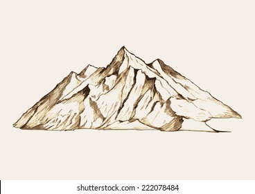mountain sketch drawing