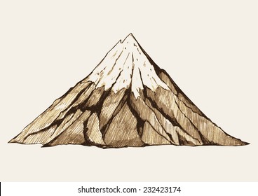 Sketch illustration of a mountain