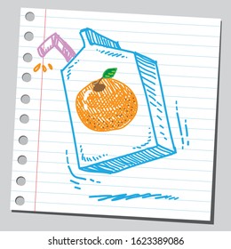 Sketch illustration of orange juice.
