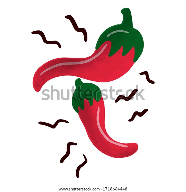 Sketch Illustration Pepper Decorative Design Isolated Stock Vector ...