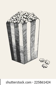 Sketch illustration of popcorn