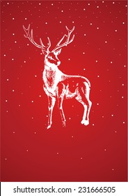 Sketch illustration of reindeer for Christmas theme